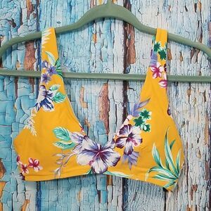 SUNN Lab Swim Yellow Floral Bralette Bikini Top